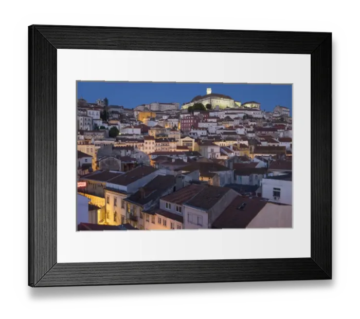Framed Print : Portugal, Coimbra. Hillside view of houses and the University of Coimbra neighborhood Framed Print : Portugal, Coimbra. Hillside view of houses and the University of Coimbra neighborhood