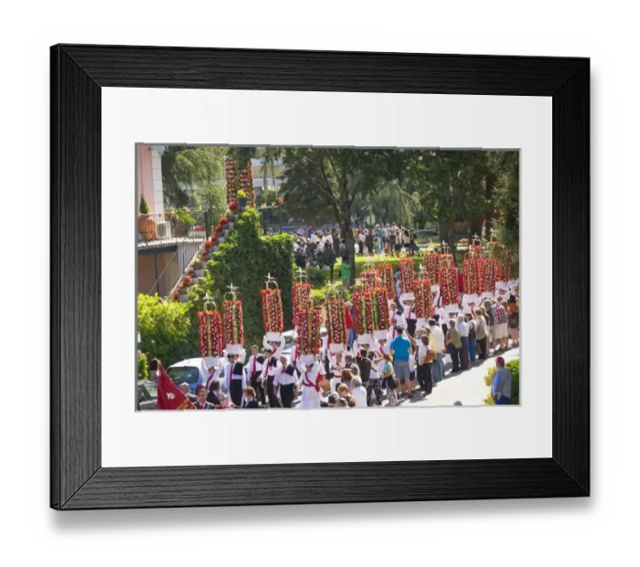 Framed Print : Portugal, Tomar, Santarem District. Festa dos Tabuleiros (Trays Festival), an ancient Framed Print : Portugal, Tomar, Santarem District. Festa dos Tabuleiros (Trays Festival), an ancient