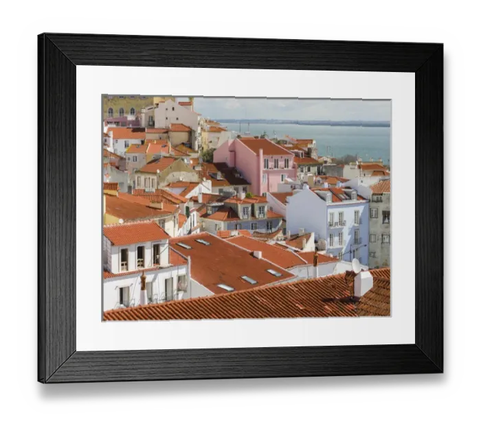 Framed Print : View over the sea of houses of the Alfama, the old town dating back to moorish times Framed Print : View over the sea of houses of the Alfama, the old town dating back to moorish times
