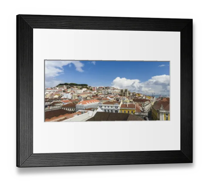 Framed Print : View over the Baixa towards Castelo de Sao Jorge. Lisbon (Lisboa) the capital of Portugal Framed Print : View over the Baixa towards Castelo de Sao Jorge. Lisbon (Lisboa) the capital of Portugal