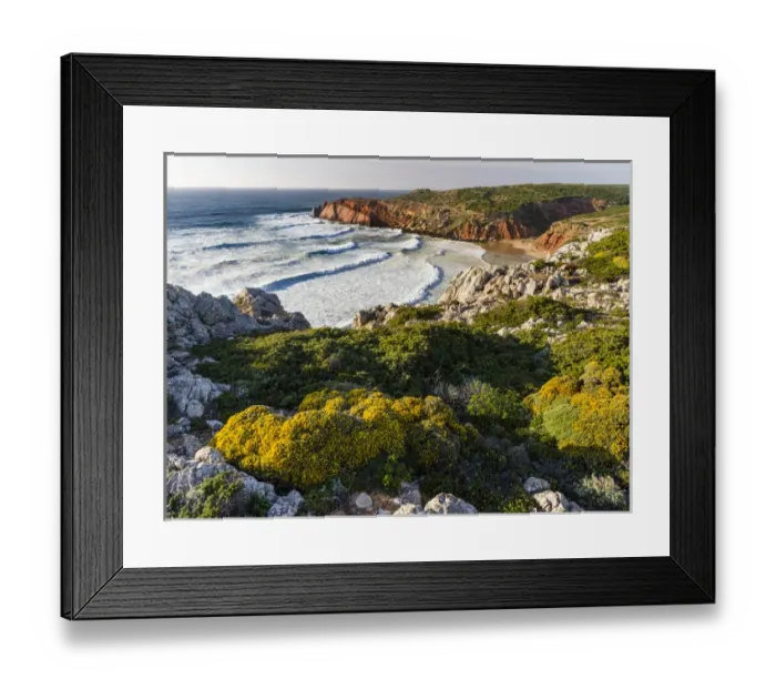 Framed Print : Beach and cliffs at Praia do Telheiro at the Costa Vicentina Framed Print : Beach and cliffs at Praia do Telheiro at the Costa Vicentina