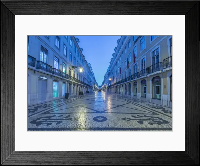 Framed Print : Portugal, Lisbon, Baixa, Rua Augusta (August Street) at Dawn Framed Print : Portugal, Lisbon, Baixa, Rua Augusta (August Street) at Dawn