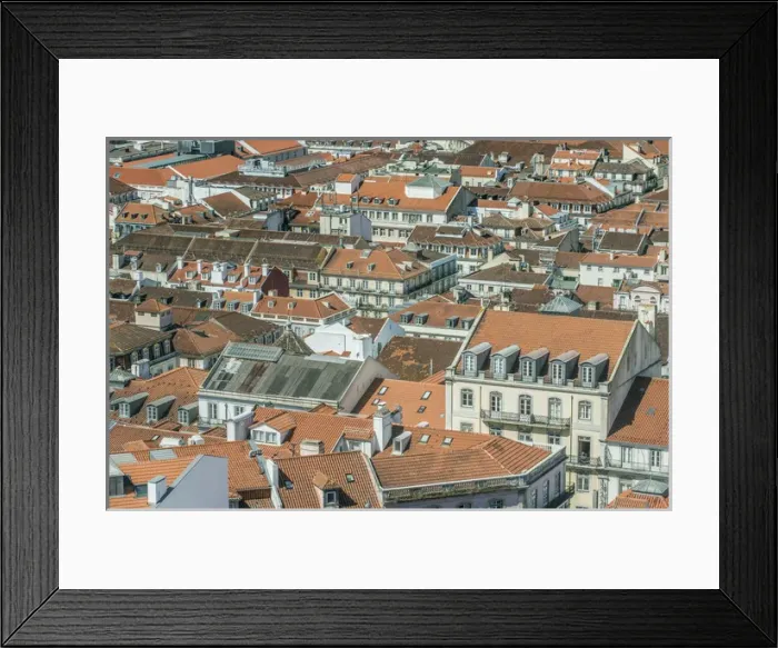 Framed Print : Portugal, Lisbon, Baixa Rooftops from Sao Jorge Castle