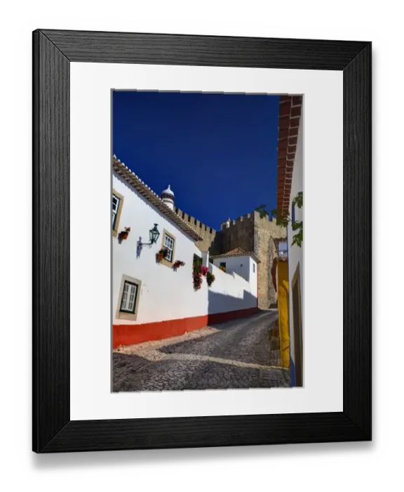 Framed Print : Europe; Portugal; Obidos; Street of the Old Walls of Town Framed Print : Europe; Portugal; Obidos; Street of the Old Walls of Town