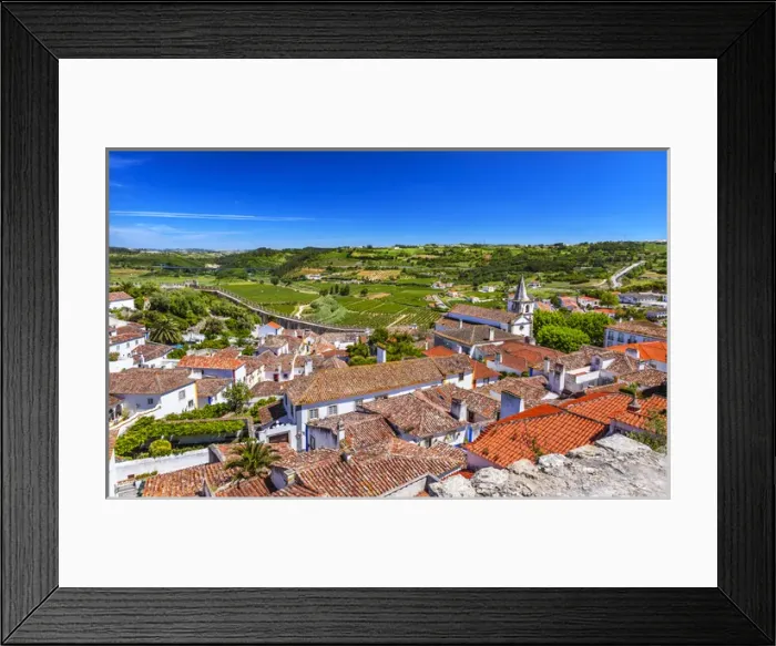 Framed Print : Castle Wals Countryside Farmland Medieval Town Santa Marica Church Obidos Portugal Framed Print : Castle Wals Countryside Farmland Medieval Town Santa Marica Church Obidos Portugal