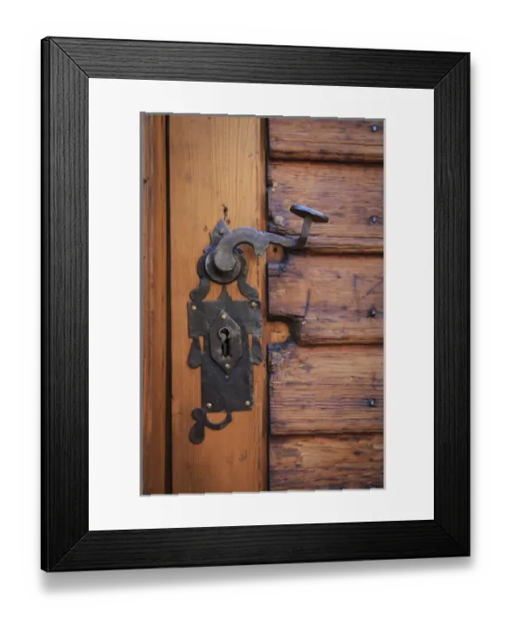 Framed Print : Europe, Romania, Brasov. Door handle, key hole Framed Print : Europe, Romania, Brasov. Door handle, key hole