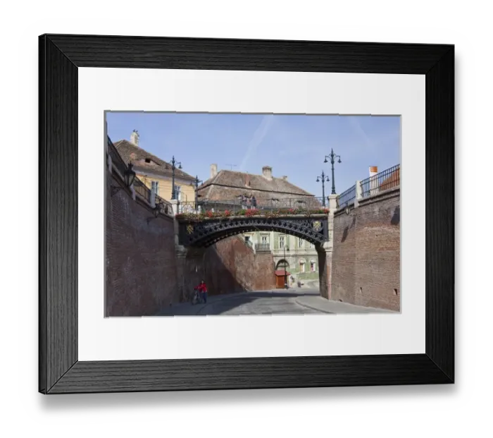 Framed Print : Sibiu, Hermannstadt in Transylvania, Liarss bridge close to Piata Mica Europe Framed Print : Sibiu, Hermannstadt in Transylvania, Liarss bridge close to Piata Mica Europe