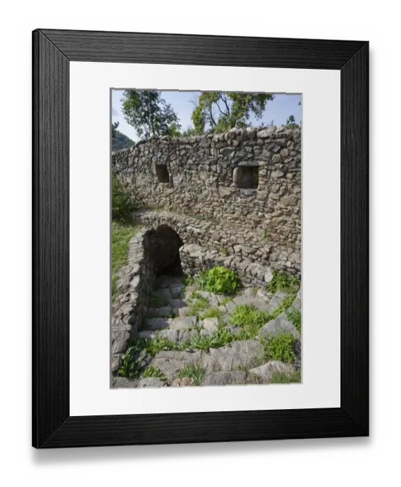 Framed Print : the romanic church of Cisnadioara with walls to defend the church and the citizens Framed Print : the romanic church of Cisnadioara with walls to defend the church and the citizens