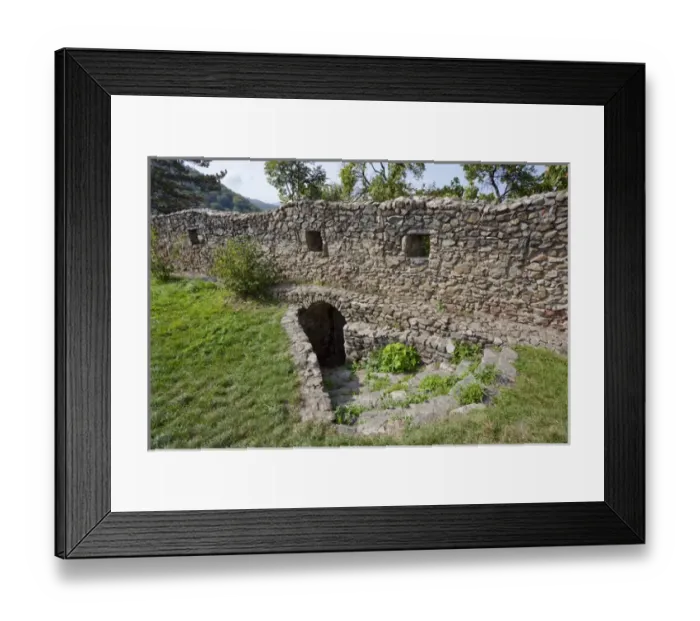 Framed Print : the romanic church of Cisnadioara with walls to defend the church and the citizens Framed Print : the romanic church of Cisnadioara with walls to defend the church and the citizens