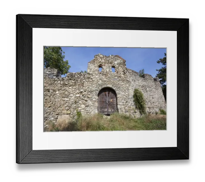 Framed Print : the romanic church of Cisnadioara with walls to defend the church and the citizens Framed Print : the romanic church of Cisnadioara with walls to defend the church and the citizens