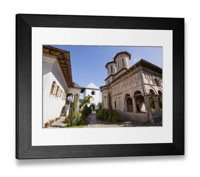 Framed Print : Monastery Manastirea dintr-un Lemn, a garden monastery in Wallachia, founded around 1660 Framed Print : Monastery Manastirea dintr-un Lemn, a garden monastery in Wallachia, founded around 1660