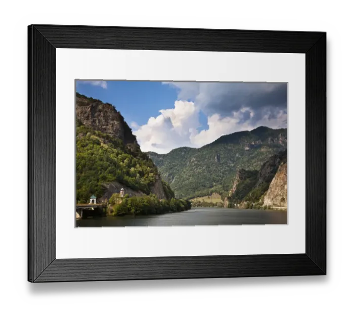 Framed Print : The Olt gorge through the carpathian mountains north of Ramnicu Valcea with reservoir Framed Print : The Olt gorge through the carpathian mountains north of Ramnicu Valcea with reservoir
