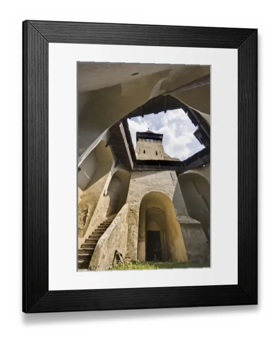 Framed Print : The german fortified church of Klein - Schelken (Seica Mica) in Transsilvania