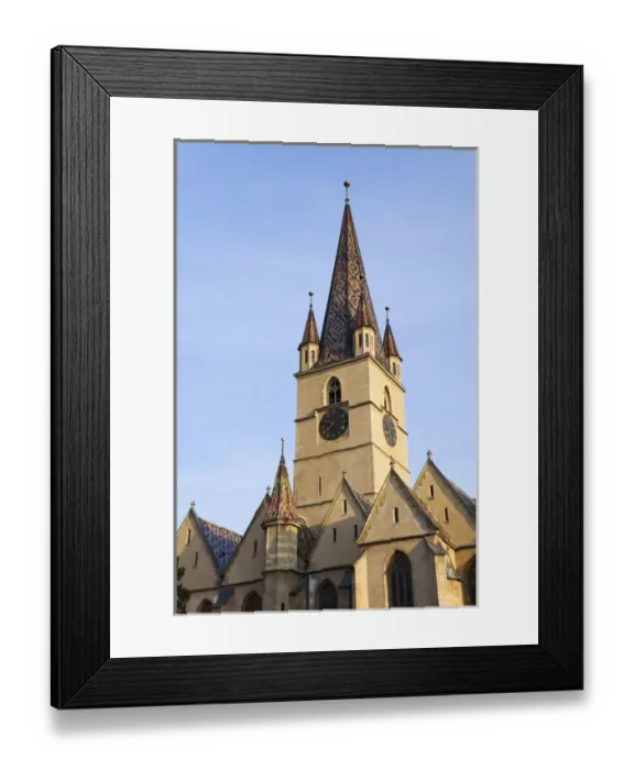 Framed Print : Sibiu, Hermannstadt in Transylvania, Protestant Church of the German saxon minority