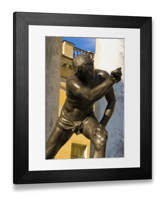 Framed Print : Europe, Russia, Pushkin. Bronze statue at Alexander Palace