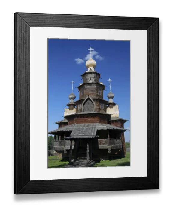 Framed Print : Europe, Russia, Suzdal. Transfiguration Church at the Musem of Wooden Architecture