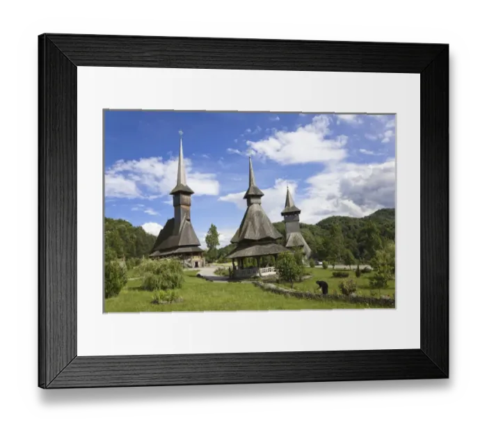 Framed Print : The Barsana monastery, maramures, Romania, was build at the end of the 20th century
