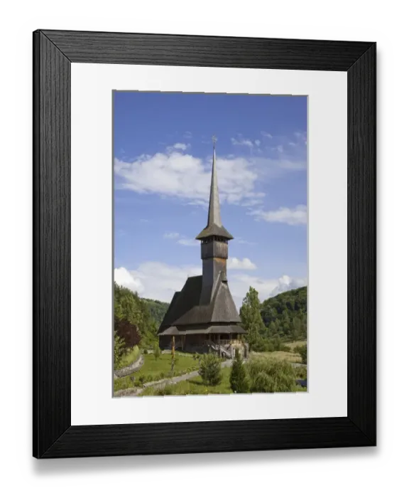 Framed Print : The Barsana monastery, maramures, Romania, was build at the end of the 20th century
