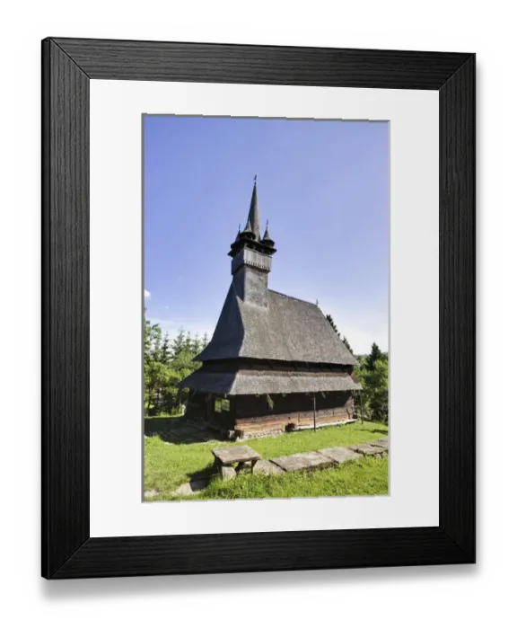 Framed Print : Wooden Church (Biserica de Lemn) in Budesti, Maramures, Romania, is listed as UNESCO world heritage Framed Print : Wooden Church (Biserica de Lemn) in Budesti, Maramures, Romania, is listed as UNESCO world heritage