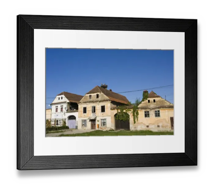 Framed Print : Old buildings in Prejmer (Tartlau) in Transsilvania with stork nest Europe, Eastern Europe Framed Print : Old buildings in Prejmer (Tartlau) in Transsilvania with stork nest Europe, Eastern Europe