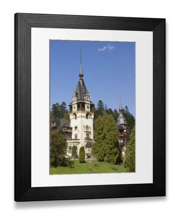 Framed Print : Peles Castle, Sinaia, Carpathian Mountains Europe, Eastern Europe, Romania, April Framed Print : Peles Castle, Sinaia, Carpathian Mountains Europe, Eastern Europe, Romania, April