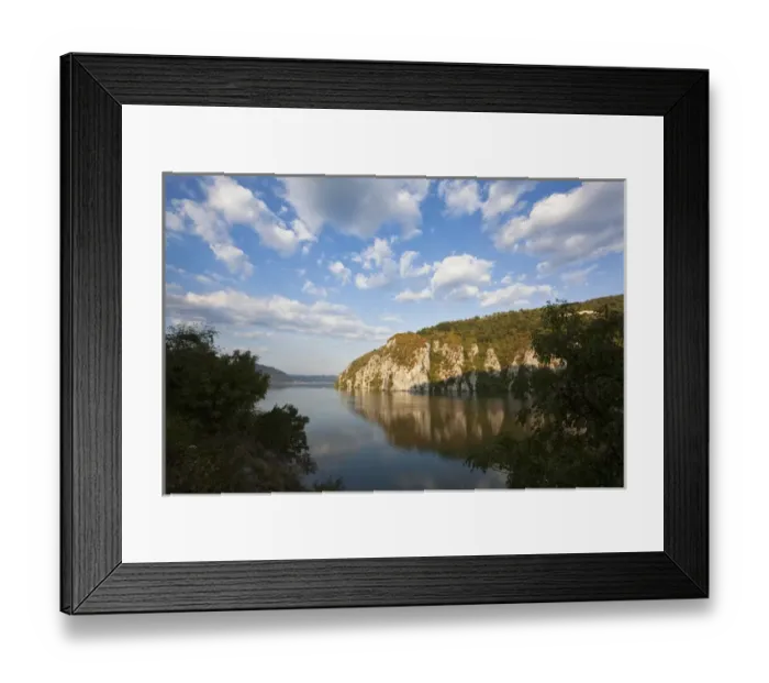 Framed Print : Iron Gate, Portile de Fier, gorge of river danube through the southern carpathian Mountains