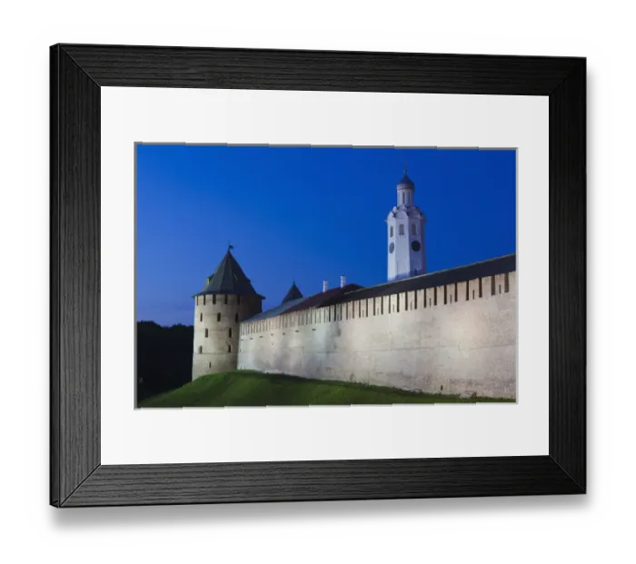 Framed Print : Russia, Novgorod Oblast, Veliky Novgorod, outer walls of the Novgorod Kremlin, dusk Framed Print : Russia, Novgorod Oblast, Veliky Novgorod, outer walls of the Novgorod Kremlin, dusk