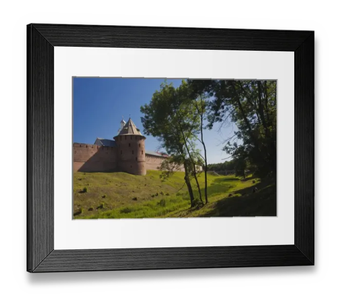 Framed Print : Russia, Novgorod Oblast, Veliky Novgorod, outer walls of the Novgorod Kremlin