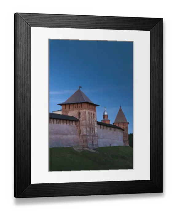 Framed Print : Russia, Novgorod Oblast, Veliky Novgorod, outer walls of the Novgorod Kremlin, dusk Framed Print : Russia, Novgorod Oblast, Veliky Novgorod, outer walls of the Novgorod Kremlin, dusk