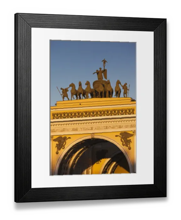 Framed Print : Russia, Saint Petersburg, Center, Dvortsovaya Square, Triumphal Arch detail, sunset Framed Print : Russia, Saint Petersburg, Center, Dvortsovaya Square, Triumphal Arch detail, sunset