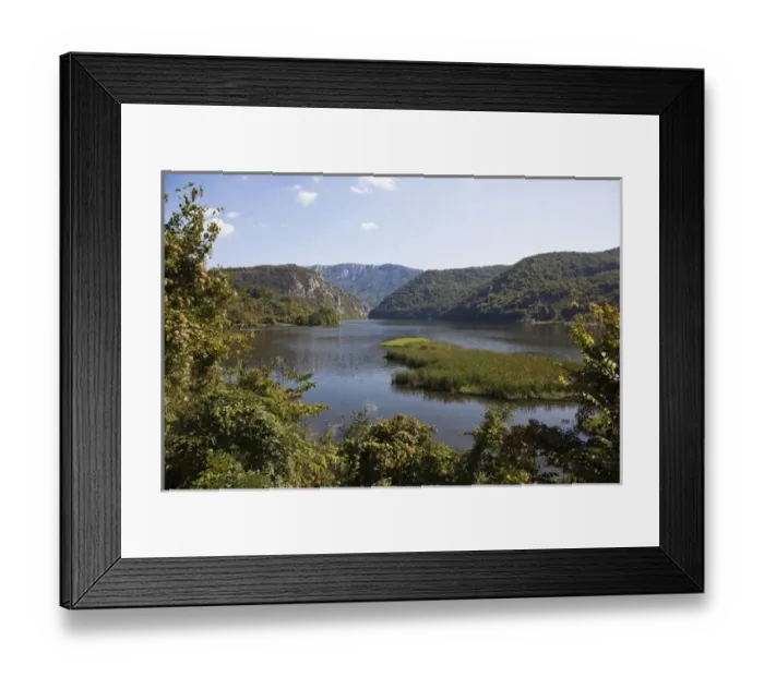 Framed Print : Iron Gate, Portile de Fier, gorge of river danube through the southern carpathian Mountains Framed Print : Iron Gate, Portile de Fier, gorge of river danube through the southern carpathian Mountains