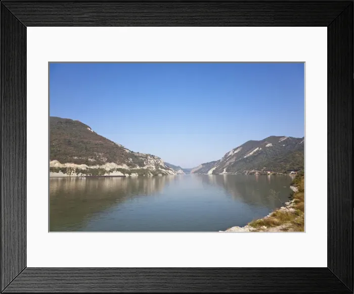 Framed Print : Iron Gate, Portile de Fier, gorge of river danube through the southern carpathian Mountains