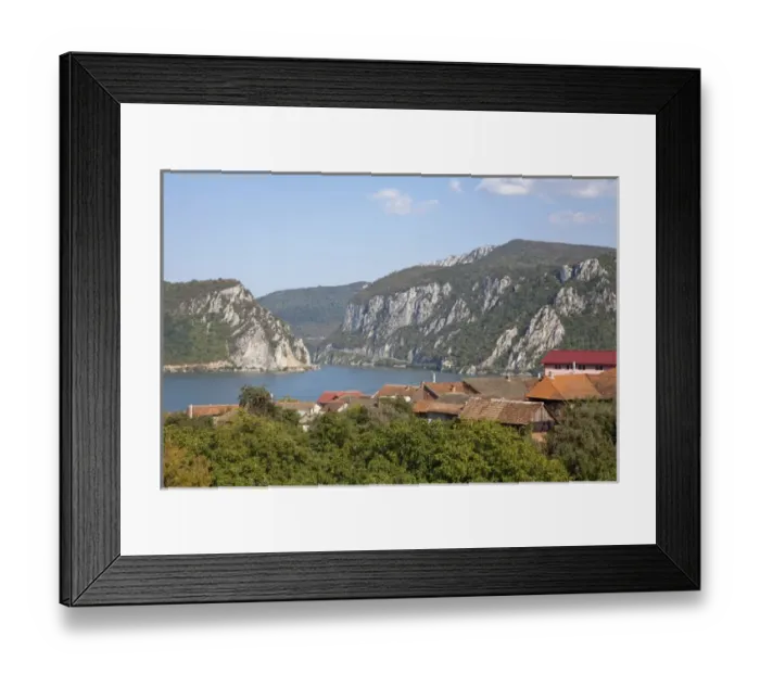 Framed Print : Iron Gate, Portile de Fier, gorge of river danube through the southern carpathian Mountains Framed Print : Iron Gate, Portile de Fier, gorge of river danube through the southern carpathian Mountains