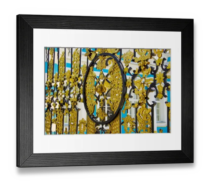 Framed Print : Europe, Russia, Pushkin. Gate detail at Catherine Palace Framed Print : Europe, Russia, Pushkin. Gate detail at Catherine Palace
