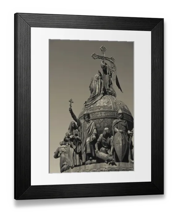 Framed Print : Russia, Novgorod Oblast, Veliky Novgorod, Novgorod Kremlin, Millenium of Russia Monument