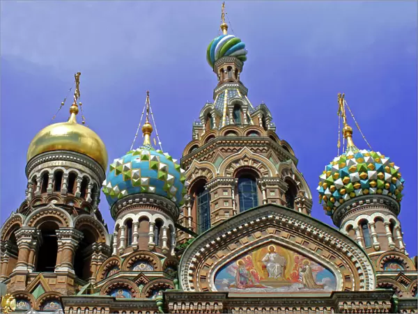 Europe, Russia, St. Petersburg. Church of the Spilled Blood Domes