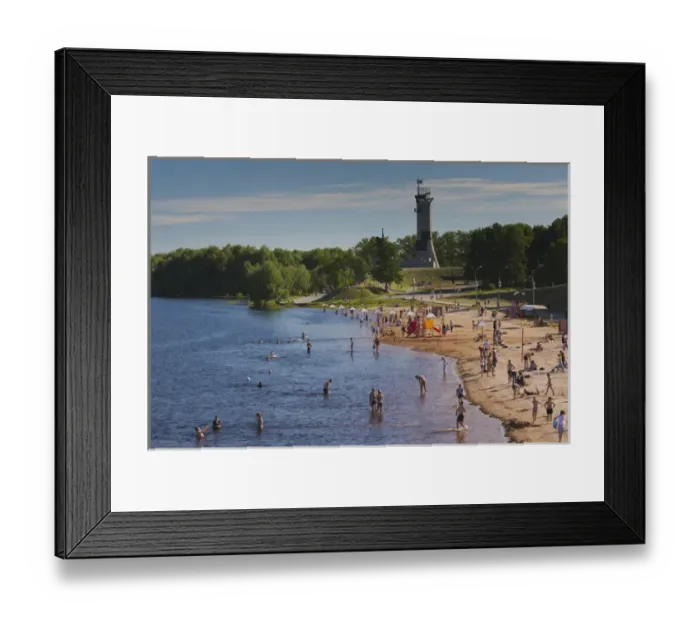Framed Print : Russia, Novgorod Oblast, Veliky Novgorod, Volkhov River, Sofiyevski Beach