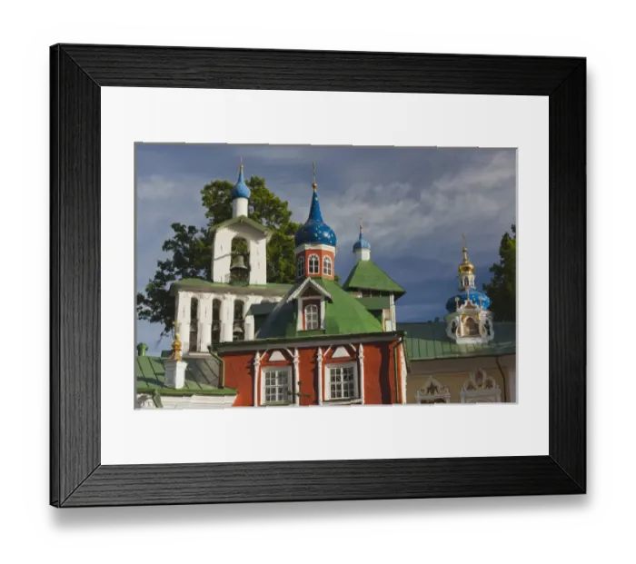 Framed Print : Russia, Pskovskaya Oblast, Pechory, Pechory Monastery, view towards Assumption Cathedral