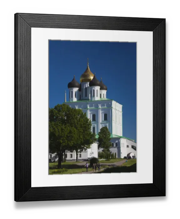 Framed Print : Russia, Pskovskaya Oblast, Pskov, Pskov Kremlin and Trinity Cathedral