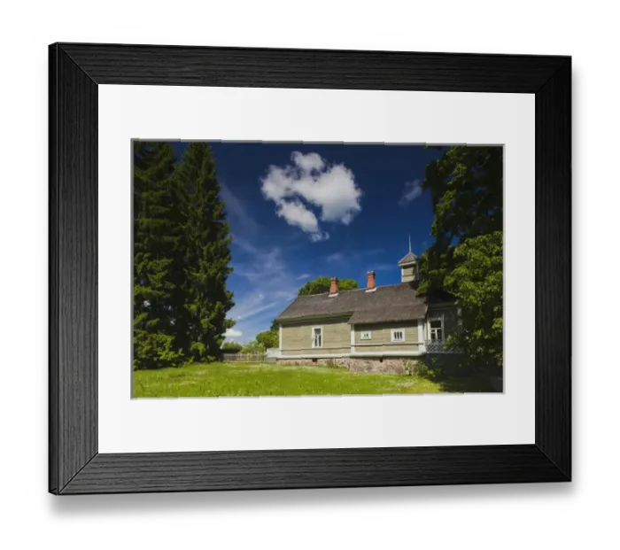 Framed Print : Russia, Pskovskaya Oblast, Pushkinskie Gory, estate building at Mikhailovskoye Framed Print : Russia, Pskovskaya Oblast, Pushkinskie Gory, estate building at Mikhailovskoye