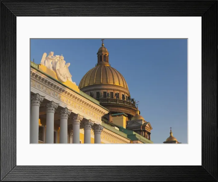 Framed Print : Russia, Saint Petersburg, Center, Saint Isaac Cathedral along Admiraltevsky Prospekt