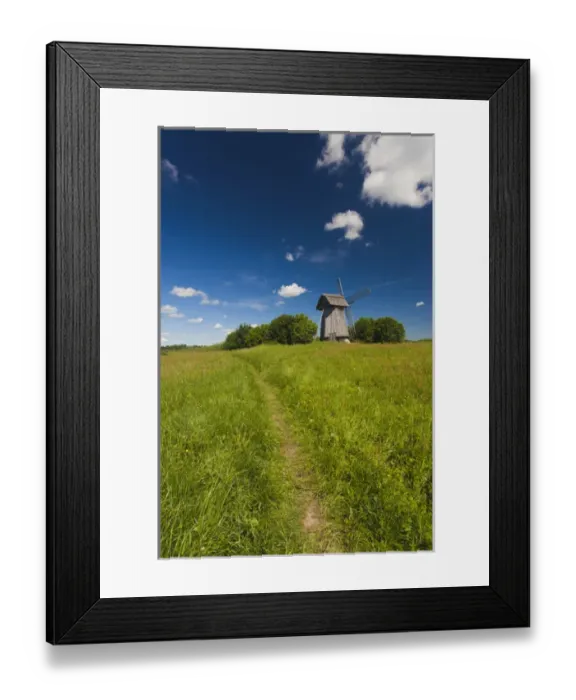 Framed Print : Russia, Pskovskaya Oblast, Pushkinskie Gory, windmill at Mikhailovskoye, the Alexander