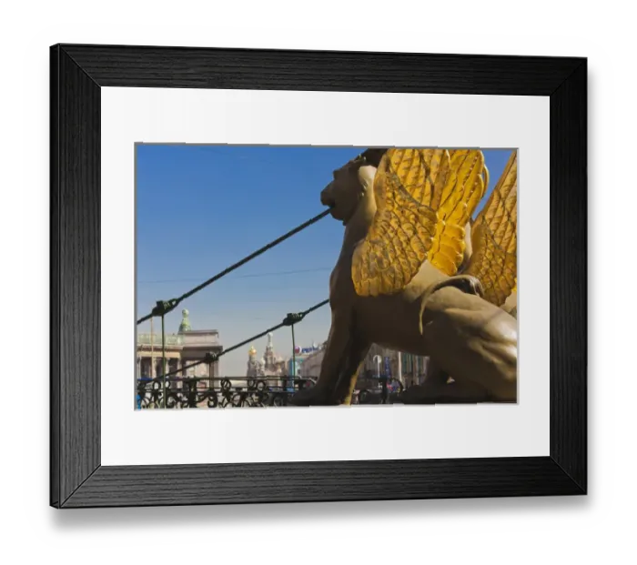 Framed Print : Russia, Saint Petersburg, Center, Bankovsky Bridge, griffin statue Framed Print : Russia, Saint Petersburg, Center, Bankovsky Bridge, griffin statue