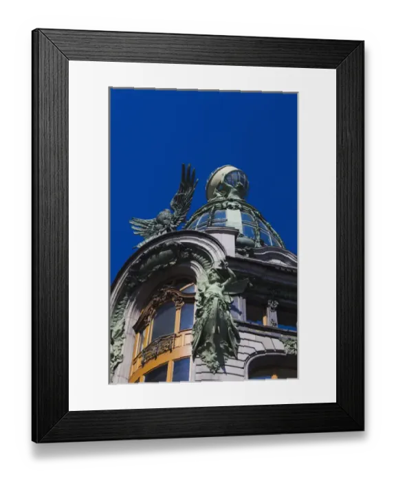 Framed Print : Russia, Saint Petersburg, Center, Singer Building, detail