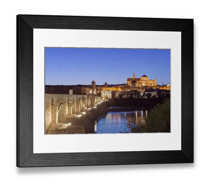 Framed Print : Europe, Spain, Andalucia, Cordoba, Roman Bridge and La Mezauita-Catedral (Catedral Framed Print : Europe, Spain, Andalucia, Cordoba, Roman Bridge and La Mezauita-Catedral (Catedral