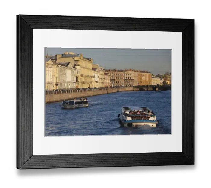 Framed Print : Russia, Saint Petersburg, Center, buildings along the Fontanka River