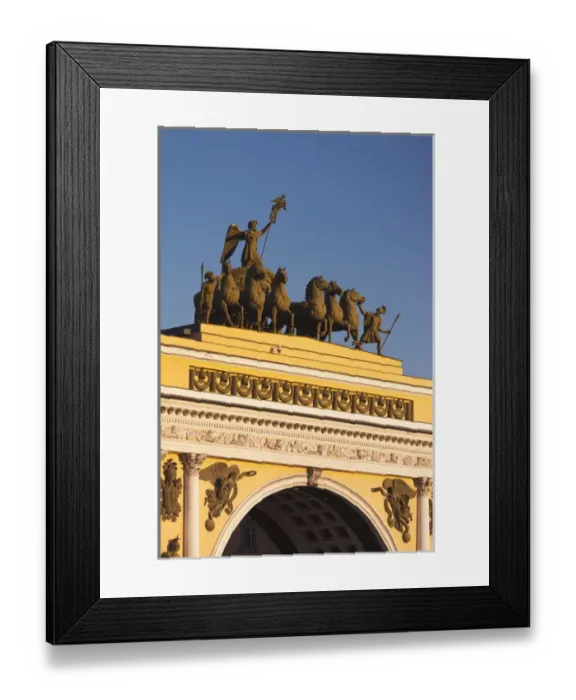 Framed Print : Russia, Saint Petersburg, Center, Dvortsovaya Square, Triumphal Arch detail, sunset Framed Print : Russia, Saint Petersburg, Center, Dvortsovaya Square, Triumphal Arch detail, sunset