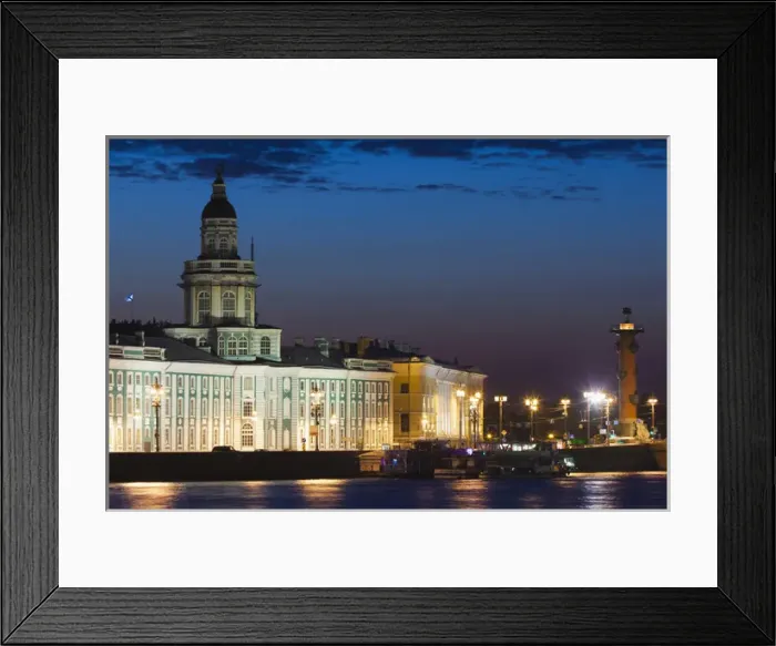 Framed Print : Russia, Saint Petersburg, Center, Kunstkamera Museum and Neva River, evening Framed Print : Russia, Saint Petersburg, Center, Kunstkamera Museum and Neva River, evening