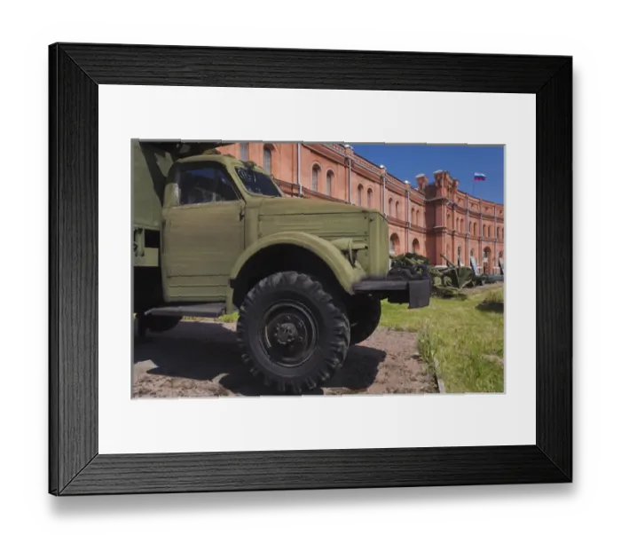 Framed Print : Russia, Saint Petersburg, Kronverksky Island, Artillery Museum, exterior, truck Framed Print : Russia, Saint Petersburg, Kronverksky Island, Artillery Museum, exterior, truck