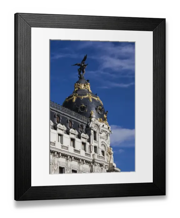 Framed Print : Spain, Madrid, Centro Area, Metropolitan Building, daytime Framed Print : Spain, Madrid, Centro Area, Metropolitan Building, daytime